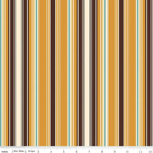 Cowboy Stripe Cotton Fabric 1 yard cut