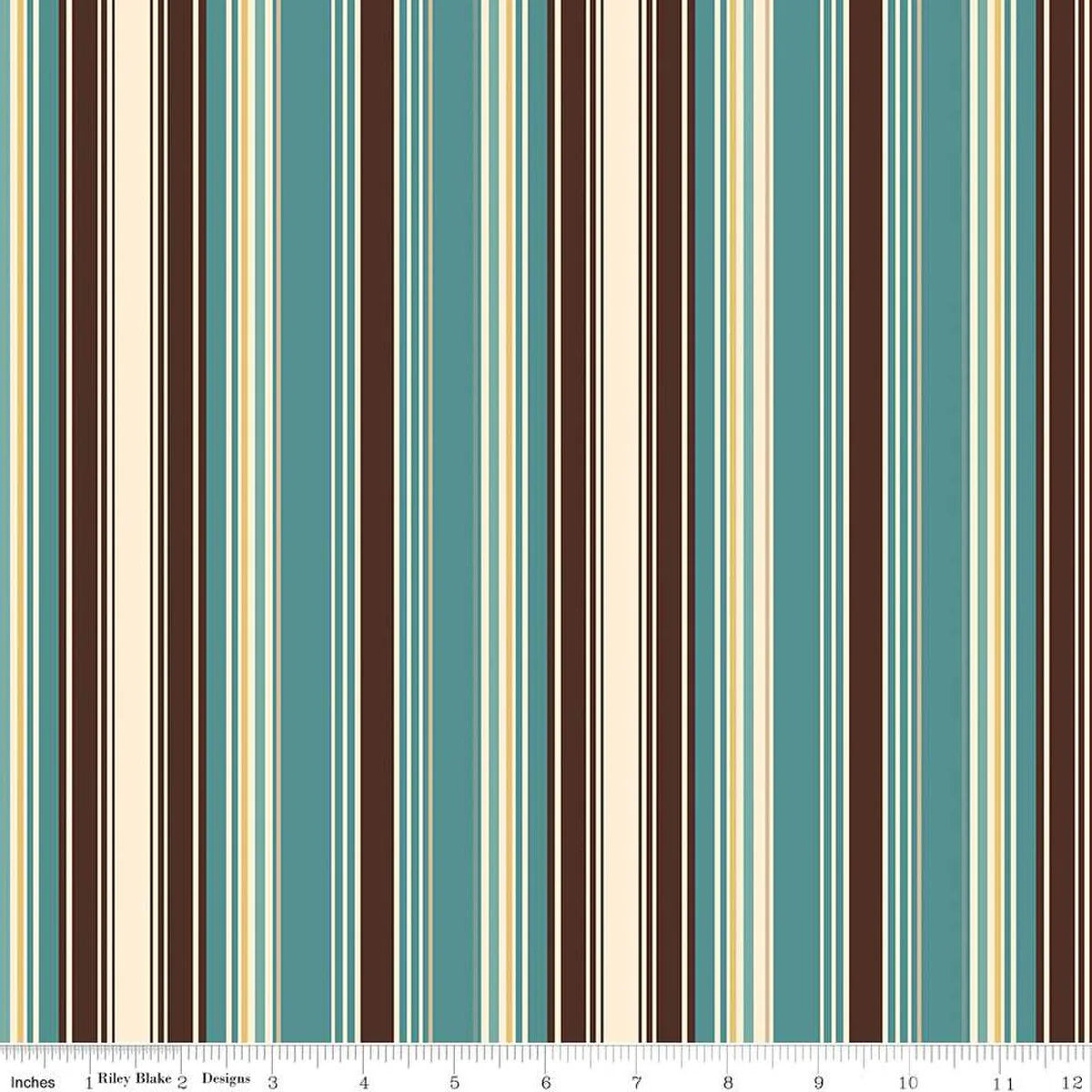 Cowboy Stripe Cotton Fabric 1 yard cut