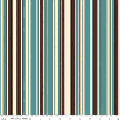 Cowboy Stripe Cotton Fabric 1 yard cut