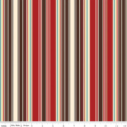 Cowboy Stripe Cotton Fabric 1 yard cut