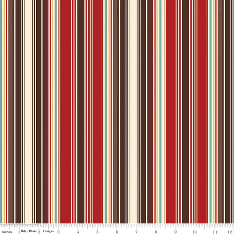 Cowboy Stripe Cotton Fabric 1 yard cut