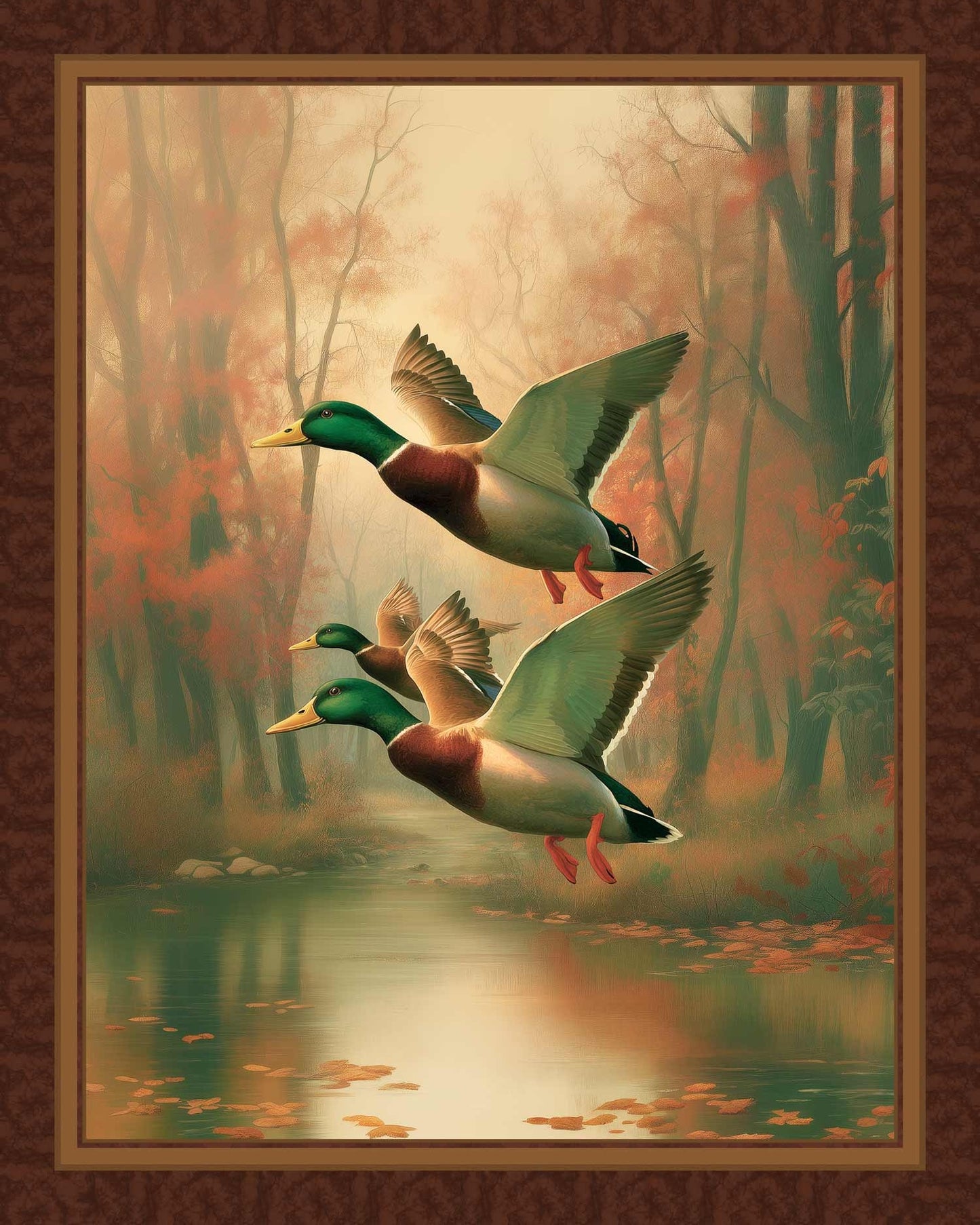 MDG Mallard Morning Duck Quilt Panel 36x45 | 100% Cotton Mallard Fabric | Hunting Wildlife Quilt Panel | Cabin Decor