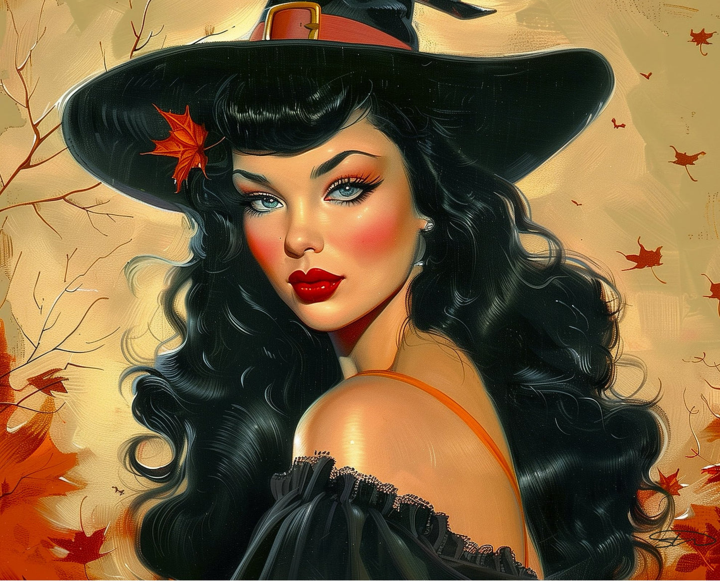 David Textiles Vintage Witch Fabric Panel – 36” × 45”